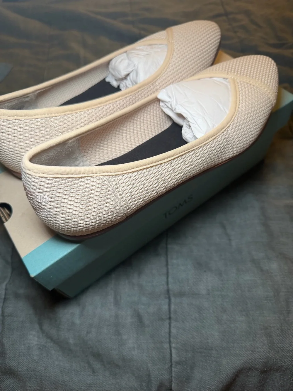 TOMS Cream/Beige Slip-On Flats